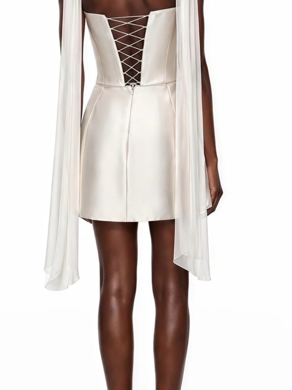 Elegant Strapless Ivory Dress - Picture 3 of 5